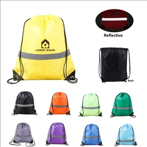 Drawstring Cinch Backpack With Reflector